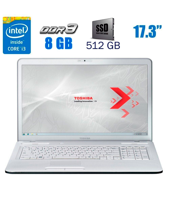 Ноутбук Toshiba Satellite C670 / 17.3&quot; (1600x900) TN / Intel Core i3-2310M (2 (4) ядра по 2.1 GHz) / 8 GB DDR3 / 512 GB SSD NEW/ Intel HD Graphics 3000 / WebCam - 1