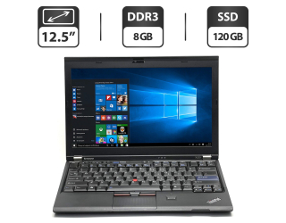 БУ Нетбук Lenovo ThinkPad X220 / 12.5 &quot; (1366x768) IPS / Intel Core i7-2640M (2 (4) ядра по 2.8-3.5 GHz) / 8 GB DDR3 / 120 GB SSD / Intel HD Graphics 3000 / WebCam / Fingerprint из Европы в Одесі