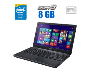 БУ Ігровий ноутбук Acer Aspire E1 - 572G / 15.6&quot; (1366x768) TN / Intel Core i7-4500U (2 (4) ядра по 1.8 - 3.0 GHz) / 8 GB DDR3 / 256 GB SSD / AMD Radeon R7 M265, 2 GB DDR3, 64-bit / WebCam из Европы в Одесі