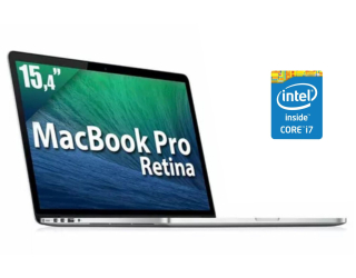 БУ Ноутбук Apple MacBook Pro 2015 Mid A1398 Retina / 15.4 &quot; (2880x1800) IPS / Intel Core i7-4770hq (4 (8) ядра по 2.2-3.4 GHz) / 16 GB DDR3 / 256 GB SSD / Intel Iris Pro Graphics 5200 / WebCam / macOS из Европы в Одесі