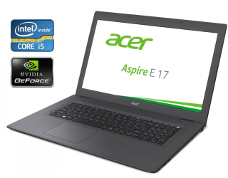 БУ Ігровий ноутбук Acer Aspire E 17 E5-773G-52P3 / 17.3 &quot; (1600x900) TN / Intel Core i5-6200U (2 (4) ядра по 2.3 - 2.8 GHz) / 8 GB DDR3 / 1000 GB HDD / nVidia GeForce 920M, 2 GB DDR3, 64-bit / WebCam / DVD-ROM / Win 10 из Европы в Одесі