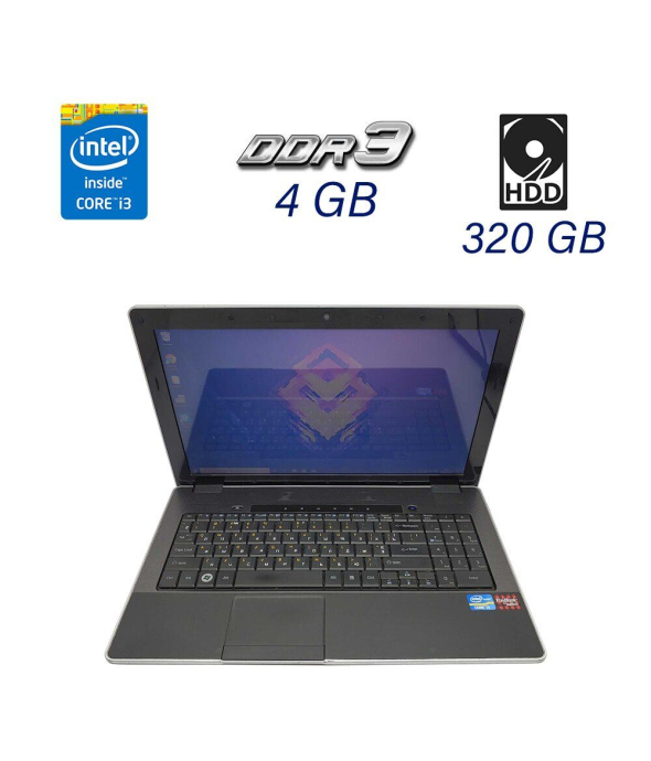 Ноутбук Б класс DakTech PlaidBook SP15R-UMA Grey / 15.6&quot; (1366x768) TN / Intel Core i3-2310M (2 (4) ядра по 2.1 GHz) / 4 GB DDR3 / 320 GB HDD / WebCam / HDMI - 1