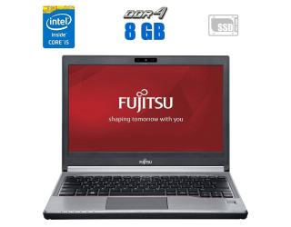 БУ Ноутбук Fujitsu Lifebook E736 / 13.3&quot; (1366x768) TN / Intel Core i5-6300U (2 (4) ядра по 2.4 - 3.0 GHz) / 8 GB DDR4 / 240 GB SSD / Intel HD Graphics 520 / WebCam из Европы в Одесі