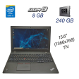 Ноутбук Б класс Lenovo ThinkPad T550 / 15.6" (1366x768) TN / Intel Core i5-5300U (2 (4) ядра по 2.3 - 2.9 GHz) / 8 GB DDR3 / 240 GB SSD / WebCam / USB 3.0 / HDMI - 1