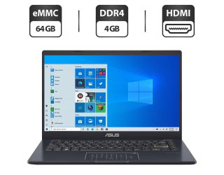 БУ Новый ультрабук Asus Laptop E410-M / 14&quot; (1366x768) TN / Intel Celeron N4020 (2 ядра по 1.1 - 2.8 GHz) / 4 GB DDR4 / 64 GB eMMC / Intel UHD Graphics 600 / WebCam из Европы в Одесі