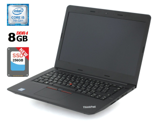 БУ Ноутбук Lenovo ThinkPad E470 / 14&quot; (1920x1080) IPS / Intel Core i5-7200U (2 (4) ядра по 2.5 - 3.1 GHz) / 8 GB DDR4 / 256 GB SSD NEW / Intel HD Graphics 620 / WebCam / HDMI из Европы в Одессе