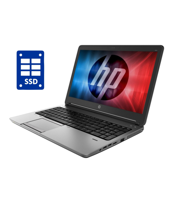 Ноутбук HP ProBook 650 G1 / 15.6&quot; (1366x768) TN / Intel Core i3-4100M (2 (4) ядра по 2.5 GHz) / 8 GB DDR3 / 256 GB SSD / Intel HD Graphics 4600 / WebCam / DVD-ROM / Win 10 Pro - 1