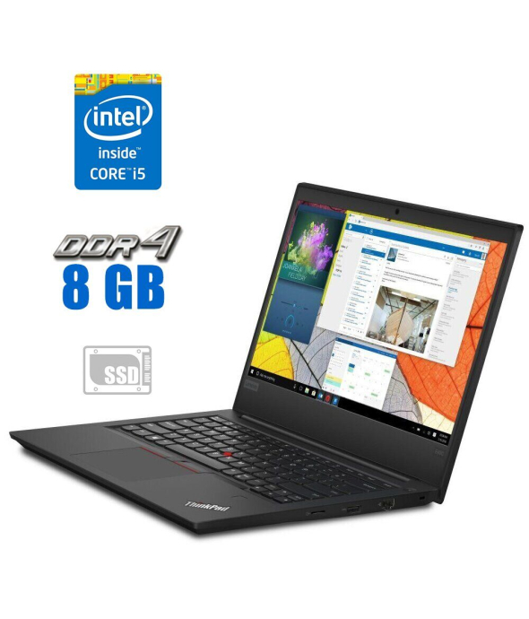 Ультрабук Lenovo ThinkPad E490 / 14&quot; (1920x1080) TN / Intel Core i5-8265U (4 (8) ядра по 1.6 - 3.9 GHz) / 8 GB DDR4 / 256 GB SSD / Intel UHD Graphics / WebCam - 1