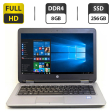 Ноутбук Б-класс HP ProBook 640 G2 / 14" (1920x1080) TN / Intel Core i5-6200U (2 (4) ядра по 2.3 - 2.8 GHz) / 8 GB DDR4 / 256 GB SSD / Intel HD Graphics 520 / WebCam / DisplayPort - 1
