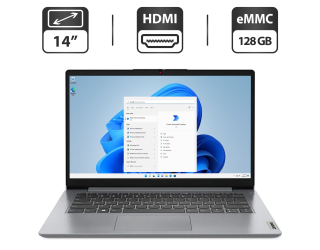 БУ Новый ультрабук Lenovo IdeaPad 1 14IGL7 / 14&quot; (1366x768) TN / Intel Pentium Silver N5030 (4 ядра по 1.1 - 3.1 GHz) / 4 GB DDR4 / 128 GB eMMC / Intel UHD Graphics 605 / WebCam / HDMI из Европы в Одессе