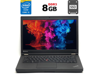 БУ Ноутбук Lenovo ThinkPad T440p / 14&quot; (1366x768) TN / Intel Core i5-4210M (2 (4) ядра по 2.6 - 3.2 GHz) / 8 GB DDR3 / 120 GB SSD / Intel HD Graphics 4600 / WebCam / DVD-ROM / miniDP из Европы в Одессе