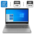 Ноутбук Б-класс Lenovo IdeaPad 3 15IIL05 / 15.6" (1366x768) TN / Intel Core i3-1005G1 (2 (4) ядра по 1.2 - 3.4 GHz) / 8 GB DDR4 / 128 GB SSD / Intel UHD Graphics / WebCam / HDMI - 1