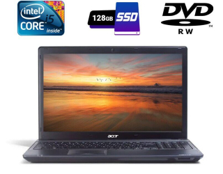 БУ Ноутбук Acer TravelMate 5740 / 15.6&quot; (1366x768) TN / Intel Core i5-430M (2 (4) ядра по 2.26 - 2.53 GHz) / 4 GB DDR3 / 128 GB SSD / Intel HD Graphics / WebCam / DVD-RW / HDMI из Европы в Одессе