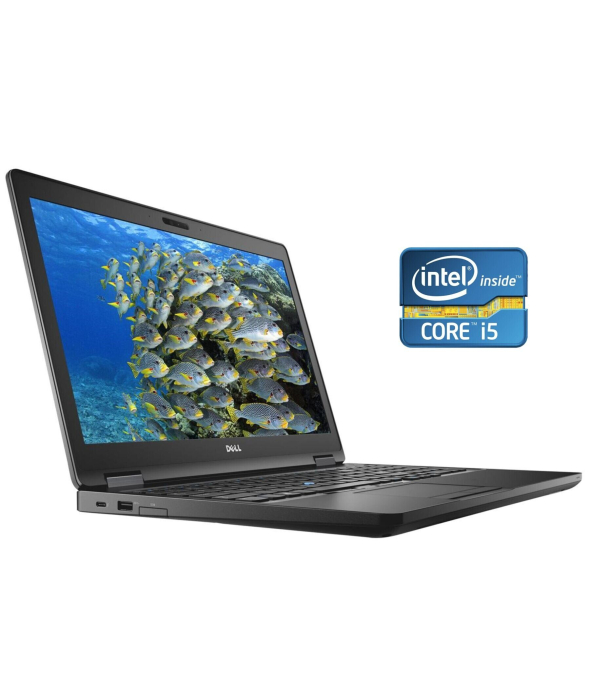 Ноутбук Dell Latitude 5580 / 15.6&quot; (1366x768) TN / Intel Core i5-7440HQ (4 ядра по 2.8 - 3.8 GHz) / 8 GB DDR4 / 240 GB SSD / Intel HD Graphics 630 / WebCam / Win 10 Pro - 1