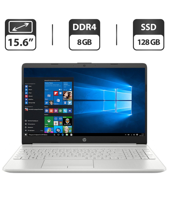 Ноутбук HP 15-DY1032DX / 15.6&quot; (1366x768) TN / Intel Core i3-1005G1 (2 (4) ядра по 1.2 - 3.4 GHz) / 8 GB DDR4 / 128 GB SSD / Intel UHD Graphics / WebCam / HDMI - 1
