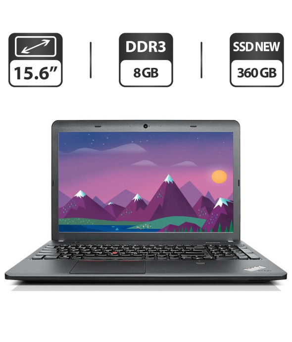 Ноутбук Б-класс Lenovo ThinkPad E540 / 15.6&quot; (1366x768) TN / Intel Core i3-4000M (2 (4) ядра по 2.4 GHz) / 8 GB DDR3 / 360 GB SSD / Intel HD Graphics 4600 / WebCam / DVD-ROM / VGA / Windows 10 Pro - 1