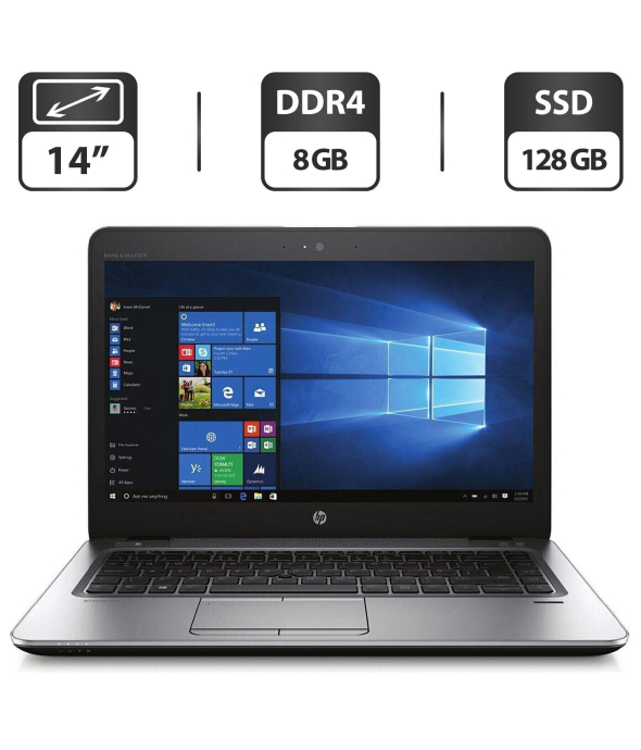 Ультрабук Б-класс HP EliteBook 745 G4 / 14&quot; (1366x768) TN / AMD PRO A10-8730B (4 ядра по 2.4 - 3.3 GHz) / 8 GB DDR4 / 128 GB SSD / AMD Radeon R5 Graphics / WebCam / DisplayPort - 1