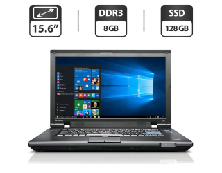 БУ Ноутбук Б-класс Lenovo ThinkPad L520 / 15.6&quot; (1366x768) TN / Intel Core i5-2410M (2 (4) ядра по 2.3 - 2.9 GHz) / 8 GB DDR3 / 128 GB SSD / Intel HD Graphics 3000 / VGA из Европы в Одессе