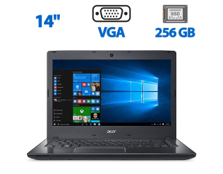 БУ Ноутбук Б-класс Acer TravelMate P249-M / 14&quot; (1366x768) TN / Intel Core i3-6100U (2 (4) ядра по 2.3 GHz) / 4 GB DDR4 / 256 GB SSD M.2 / Intel HD Graphics 520 / WebCam / VGA из Европы в Одессе