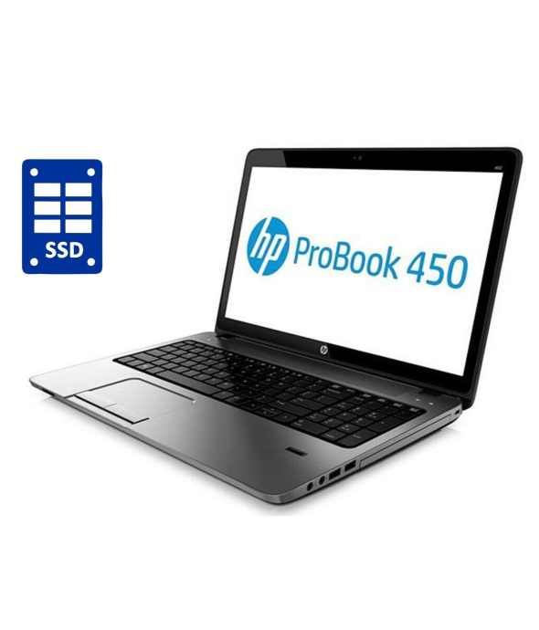 Ноутбук А-класс HP ProBook 450 G2 / 15.6&quot; (1366x768) TN / Intel Core i3-4030U (2 (4) ядра по 1.9 GHz) / 4 GB DDR3 / 128 GB SSD / Intel HD Graphics 4400 / WebCam / DVD-RW / Win 10 Pro - 1