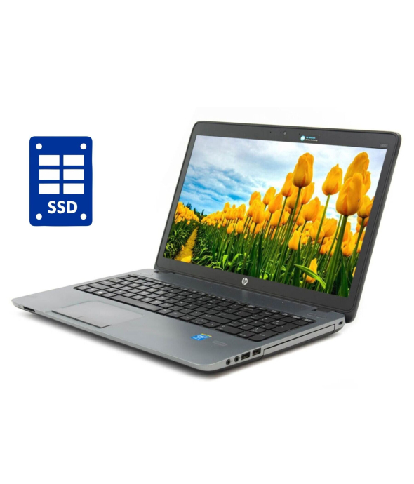 Ноутбук А-класс HP ProBook 450 G1 / 15.6&quot; (1366x768) TN / Intel Core i3-4000M (2 (4) ядра по 2.4 GHz) / 4 GB DDR3 / 128 GB SSD / Intel HD Graphics 4600 / WebCam / DVD-RW / Win 10 Pro - 1