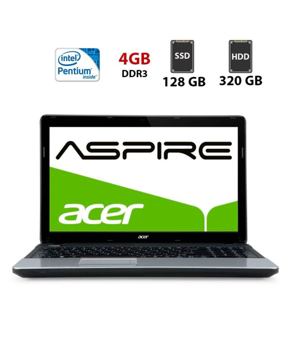 Ноутбук Б-класс Acer Aspire ES1-531 / 15.6&quot; (1366x768) TN / Intel Pentium B960 (2 ядра по 2.2 GHz) / 4 GB DDR3 / 128 GB SSD + 320 GB HDD / Intel HD Graphics / WebCam - 1
