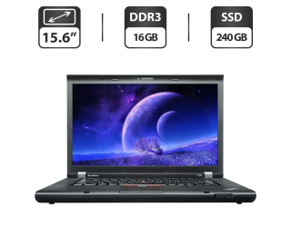 БУ Ноутбук Lenovo ThinkPad T530i / 15.6&quot; (1366x768) TN / Intel Core i5-3340M (2 (4) ядра по 2.7 - 3.4 GHz) / 16 GB DDR3 / 240 GB SSD / Intel HD Graphics 4000 / WebCam / VGA из Европы в Одесі