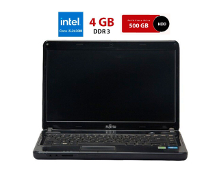 БУ Ноутбук Б-класс Fujitsu LifeBook LH531 / 14&quot; (1366x768) TN / Intel Core i5-2430M (2 (4) ядра по 2.4 - 3.0 GHz) / 4 GB DDR3 / 500 GB HDD / Intel HD Graphics 3000 / WebCam / Без батареи из Европы в Одесі