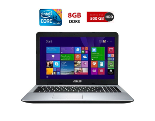 БУ Ноутбук Б-класс Asus R556la / 15.6&quot; (1366x768) TN / Intel Core i3-4030U (2 (4) ядра по 1.9 GHz) / 8 GB DDR3 / 500 GB HDD / Intel HD Graphics 4400 / WebCam / АКБ не работает из Европы в Одесі