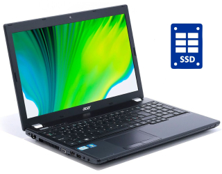 БУ Ноутбук Acer TravelMate 5760 / 15.6&quot; (1366x768) TN / Intel Core i3-2310M (2 (4) ядра по 2.1 GHz) / 8 GB DDR3 / 240 GB SSD / Intel HD Graphics 3000 / WebCam / Win 10 Pro из Европы в Одесі