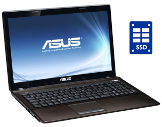 БУ Ноутбук Asus K53E / 15.6&quot; (1366x768) TN / Intel Core i3-2330M (2 (4) ядра по 2.2 GHz) / 8 GB DDR3 / 240 GB SSD / Intel HD Graphics 3000 / WebCam / DVD-ROM / Win 10 Pro  из Европы в Одесі