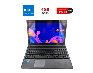 БУ Ноутбук Б-класс Acer Aspire 5733Z/ 15.6&quot; (1366x768) TN / Intel Core i3-330M (2 (4) ядра по 2.13 GHz) / 4 GB DDR3 / 500 GB HDD / Intel HD Graphics / WebCam из Европы в Одесі